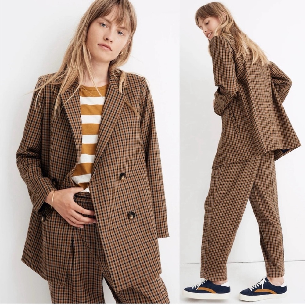 Madewell Caldwell Double-Breasted
Blazer in Desert Check